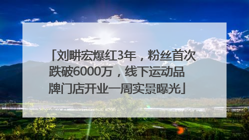 刘畊宏爆红3年，粉丝首次跌破6000万，线下运动品牌门店开业一周实景曝光