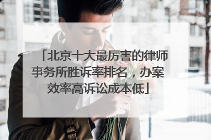 北京十大最厉害的律师事务所胜诉率排名，办案效率高诉讼成本低