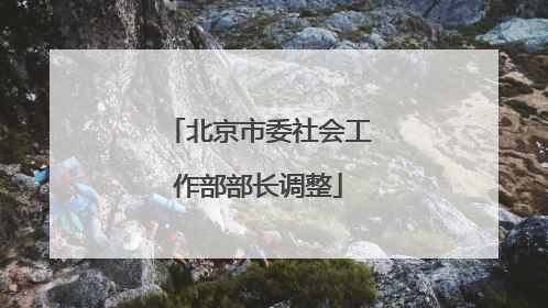 北京市委社会工作部部长调整