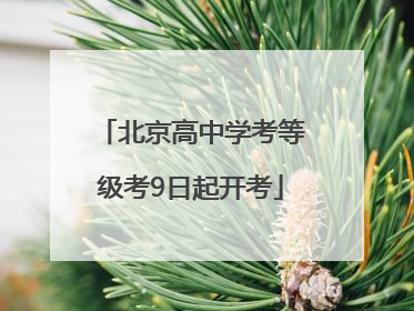 北京高中学考等级考9日起开考