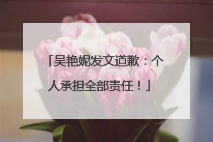 吴艳妮发文道歉：个人承担全部责任！