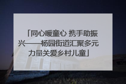 同心暖童心 携手助振兴——杨园街道汇聚多元力量关爱乡村儿童