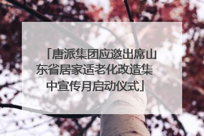 唐派集团应邀出席山东省居家适老化改造集中宣传月启动仪式