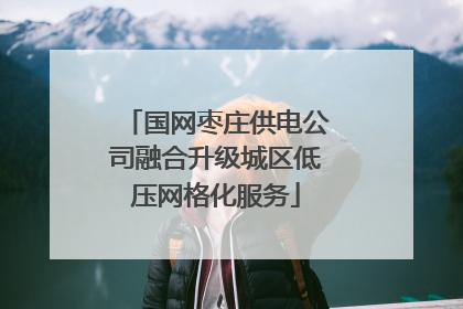 国网枣庄供电公司融合升级城区低压网格化服务
