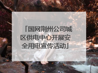 国网荆州公司城区供电中心开展安全用电宣传活动