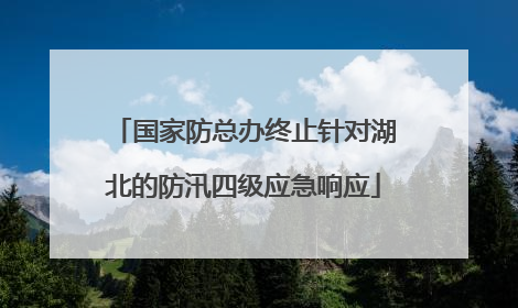 国家防总办终止针对湖北的防汛四级应急响应