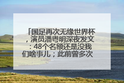 国足再次无缘世界杯，演员潘粤明深夜发文：48个名额还是没我们啥事儿；此前曾多次为国足发声