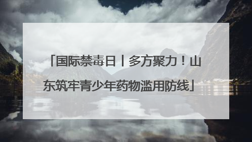 国际禁毒日丨多方聚力！山东筑牢青少年药物滥用防线