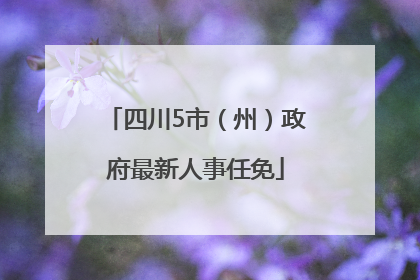 四川5市（州）政府最新人事任免