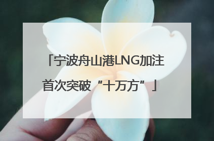 宁波舟山港LNG加注首次突破“十万方”
