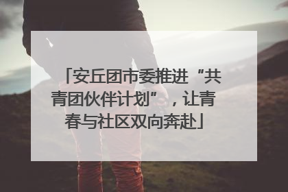 安丘团市委推进“共青团伙伴计划”，让青春与社区双向奔赴