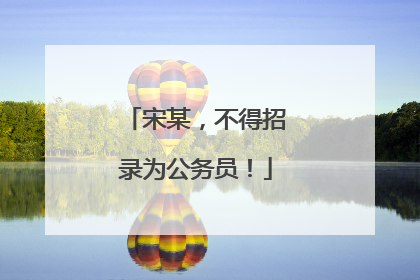 宋某，不得招录为公务员！