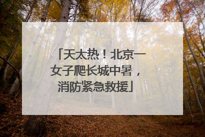 天太热！北京一女子爬长城中暑，消防紧急救援