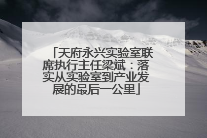 天府永兴实验室联席执行主任梁斌：落实从实验室到产业发展的最后一公里
