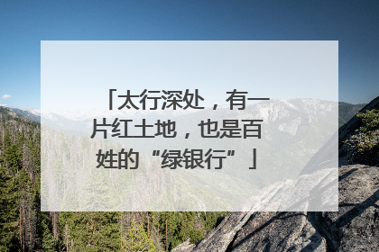 太行深处，有一片红土地，也是百姓的“绿银行”