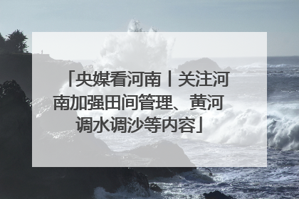央媒看河南丨关注河南加强田间管理、黄河调水调沙等内容
