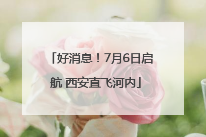 好消息！7月6日启航 西安直飞河内