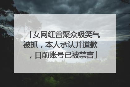 女网红曾聚众吸笑气被抓，本人承认并道歉，目前账号已被禁言