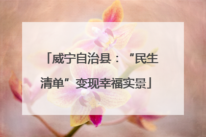 威宁自治县：“民生清单”变现幸福实景