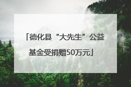 德化县“大先生”公益基金受捐赠50万元