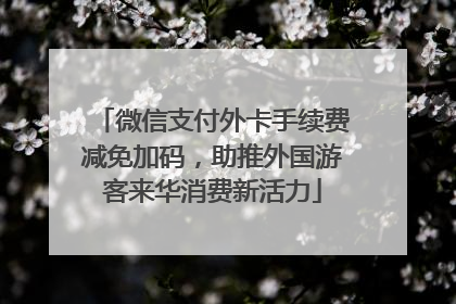 微信支付外卡手续费减免加码，助推外国游客来华消费新活力