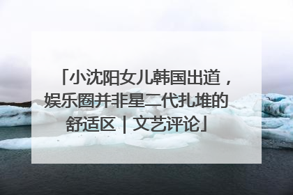 小沈阳女儿韩国出道，娱乐圈并非星二代扎堆的舒适区｜文艺评论