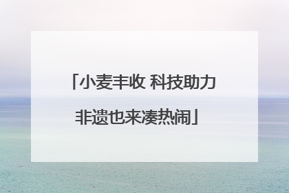 小麦丰收 科技助力 非遗也来凑热闹