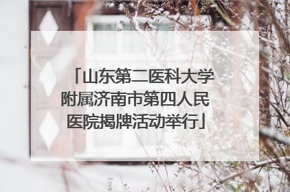 山东第二医科大学附属济南市第四人民医院揭牌活动举行