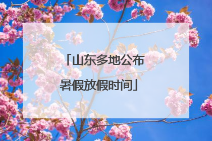 山东多地公布暑假放假时间