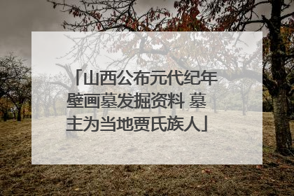 山西公布元代纪年壁画墓发掘资料 墓主为当地贾氏族人