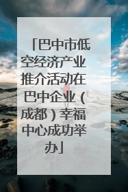 巴中市低空经济产业推介活动在巴中企业（成都）幸福中心成功举办