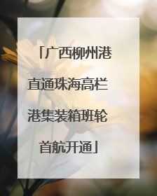 广西柳州港直通珠海高栏港集装箱班轮首航开通
