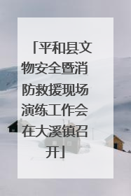 平和县文物安全暨消防救援现场演练工作会在大溪镇召开