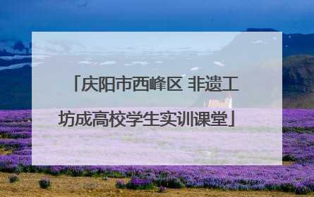庆阳市西峰区 非遗工坊成高校学生实训课堂