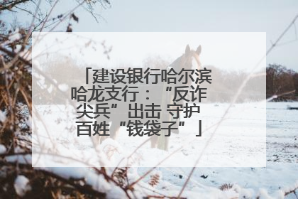 建设银行哈尔滨哈龙支行：“反诈尖兵”出击 守护百姓“钱袋子”