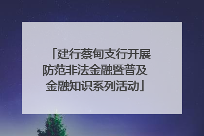 建行蔡甸支行开展防范非法金融暨普及金融知识系列活动