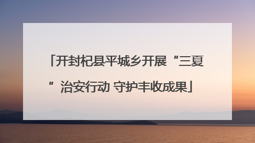 开封杞县平城乡开展“三夏”治安行动 守护丰收成果