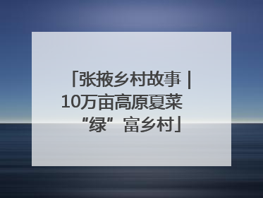 张掖乡村故事｜10万亩高原夏菜“绿”富乡村