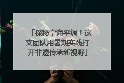 探秘宁海平调！这支团队用暑期实践打开非遗传承新视野