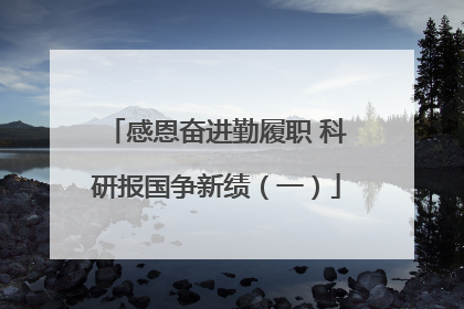 感恩奋进勤履职 科研报国争新绩（一）