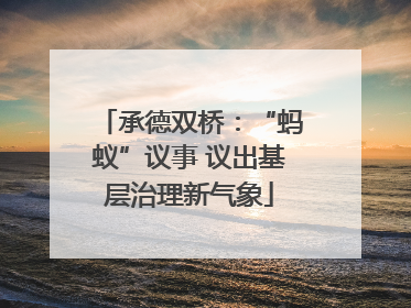 承德双桥：“蚂蚁”议事 议出基层治理新气象