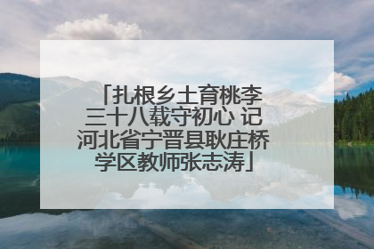 扎根乡土育桃李 三十八载守初心 记河北省宁晋县耿庄桥学区教师张志涛