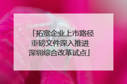 拓宽企业上市路径 重磅文件深入推进深圳综合改革试点
