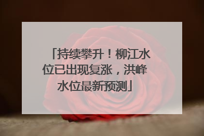 持续攀升！柳江水位已出现复涨，洪峰水位最新预测