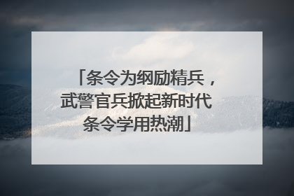条令为纲励精兵，武警官兵掀起新时代条令学用热潮