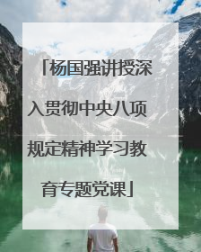 杨国强讲授深入贯彻中央八项规定精神学习教育专题党课