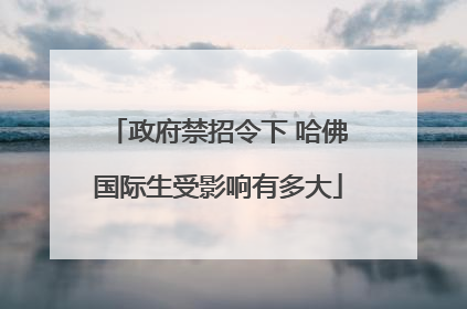 政府禁招令下 哈佛国际生受影响有多大