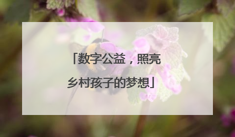 数字公益，照亮乡村孩子的梦想