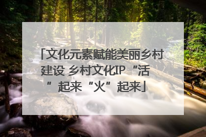 文化元素赋能美丽乡村建设 乡村文化IP“活”起来“火”起来