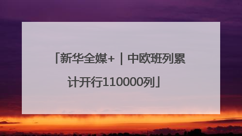 新华全媒+｜中欧班列累计开行110000列